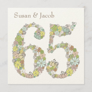 Invitation personnalisée pour les 65 ans de mariag