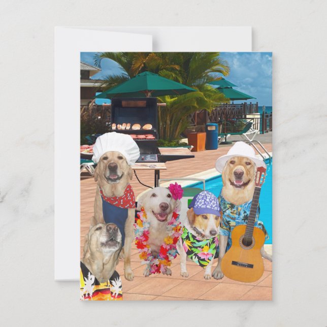 Invitation personnalisée pour les chiens de piscin (Devant)