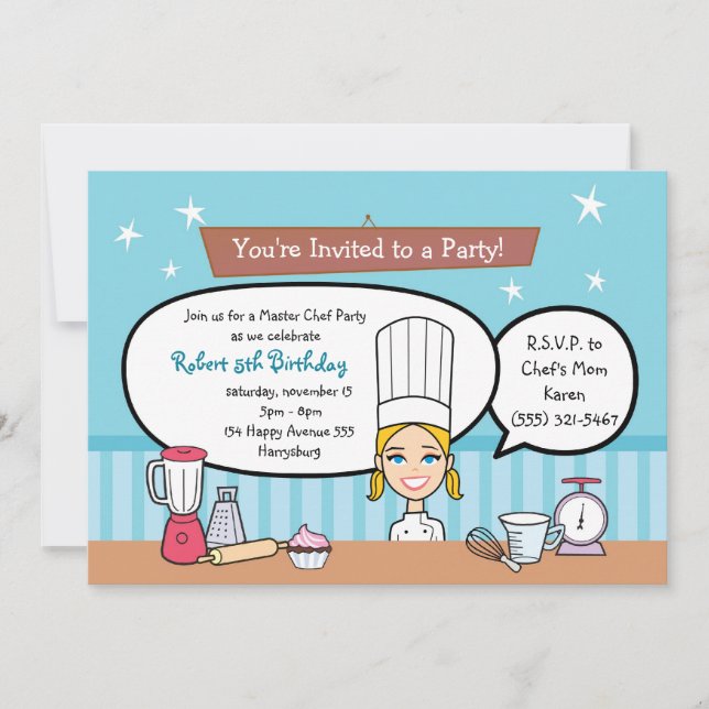 Invitation personnalisée pour les enfants avec un  (Devant)