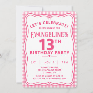 Invitation personnalisée pour un 13e anniversaire