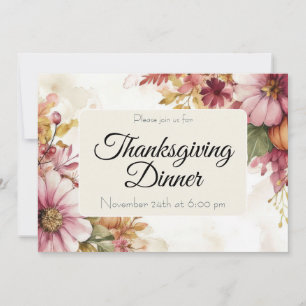 Invitation personnalisée pour un dîner de Thanksgi