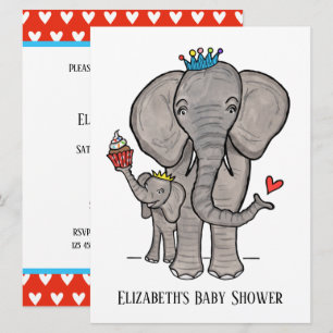 Invitation personnalisée pour une baby shower élép