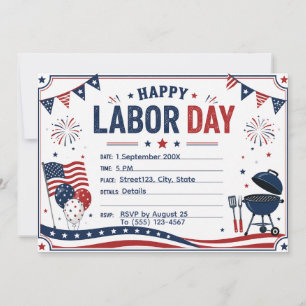 Invitation personnalisée pour une fête de Labour D