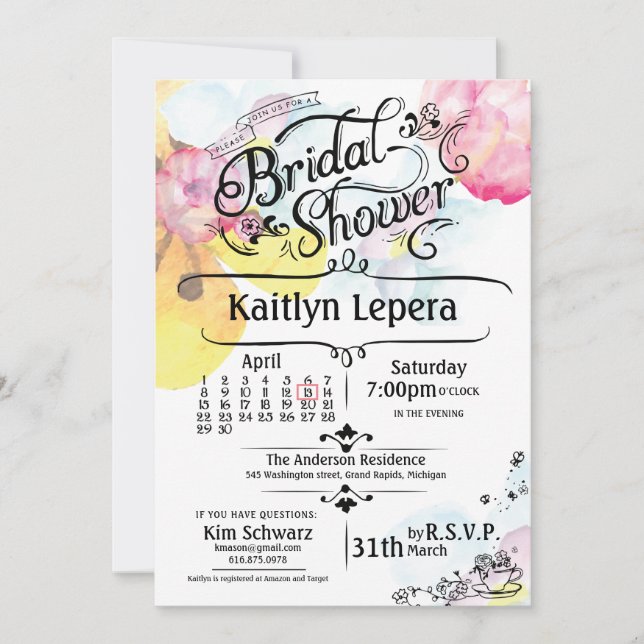 Invitation personnalisée pour une fête de mariage_ (Devant)