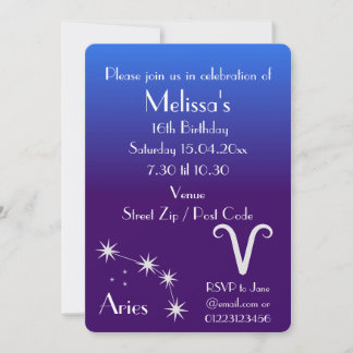 Invitation personnalisée pour une fête du zodiaque