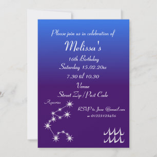 Invitation personnalisée pour une fête du zodiaque