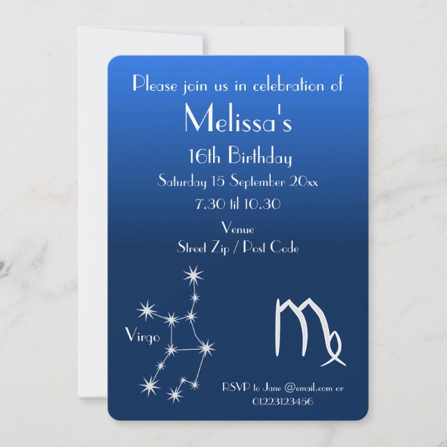 Invitation personnalisée pour une fête sur le thèm (Devant)