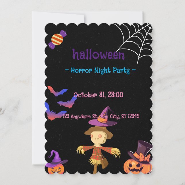 INVITATION PERSONNALISÉE POUR UNE SOIRÉE D'HORREUR (Devant)