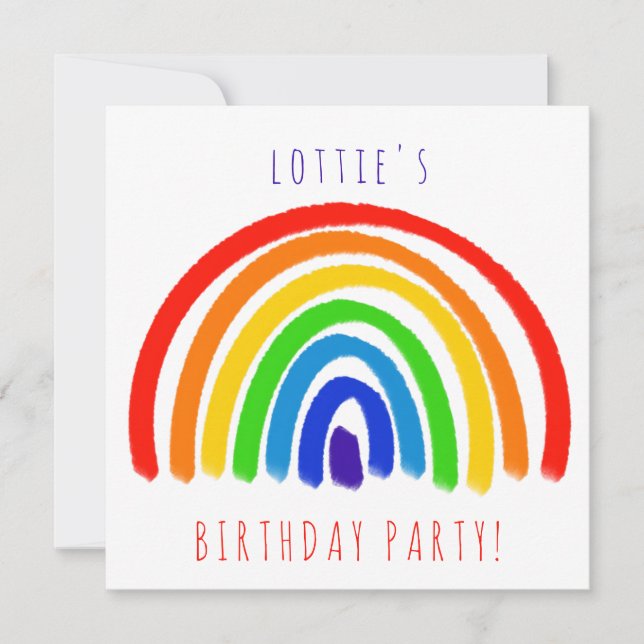 Invitation personnalisée Rainbow Party (Devant)