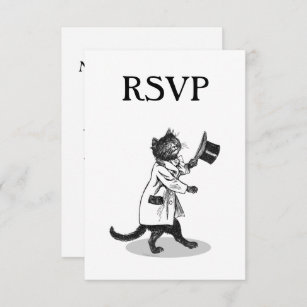 Invitation personnalisée RSVP Hat Cat Top