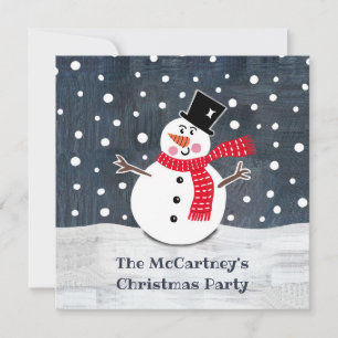 Invitation personnalisée Snowman Christmas Party