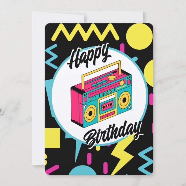 Invitation personnalisée - Thème soirée rétro 80 9 (Devant)