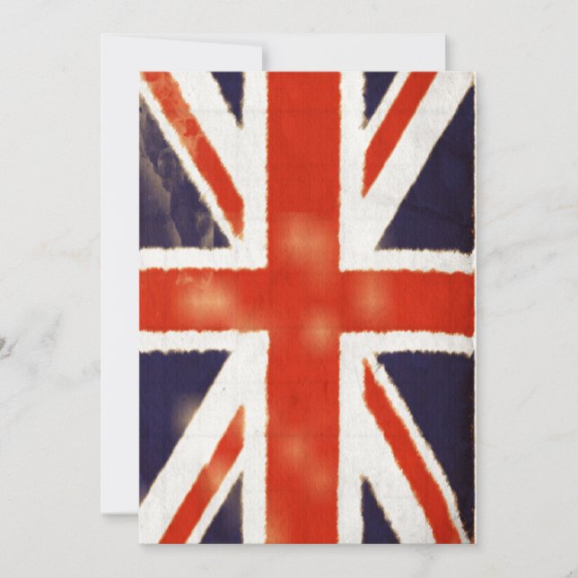 Invitation personnalisée Union Jack Vintage (verti (Devant)
