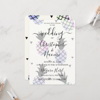 Invitation Personnaliser : Ananas Holographique amusant