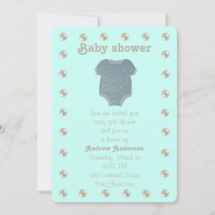 Invitation Personnaliser, baby shower bleu
