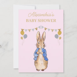 Invitation Personnaliser Baby shower Pierre le lapin