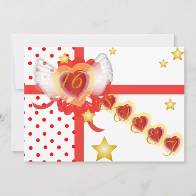 Invitation Personnaliser-cadeau de l'Sweet sixteen de ma chér (Devant)