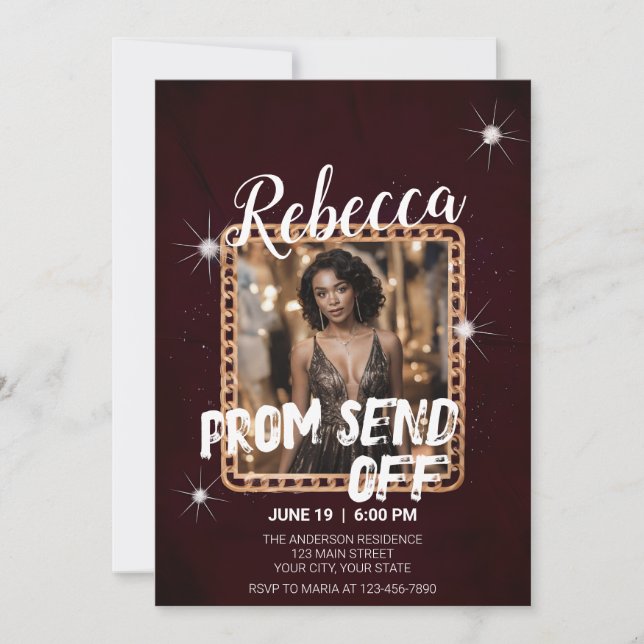 Invitation Personnaliser Charming Prom Envoyer Hors Chaîne Pa (Devant)