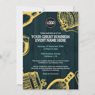 Invitation Personnaliser Dark Green Brasserie Thème Invitatio