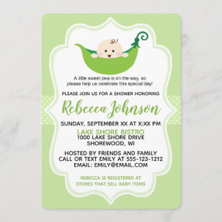 Invitation personnaliser de l'invitation au Baby shower vert 