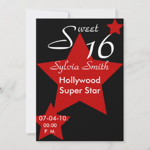 Invitation Personnaliser d'invitation de Hollywood Super Star