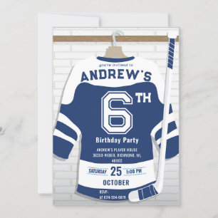 Invitation Personnaliser la fête d'anniversaire de hockey num