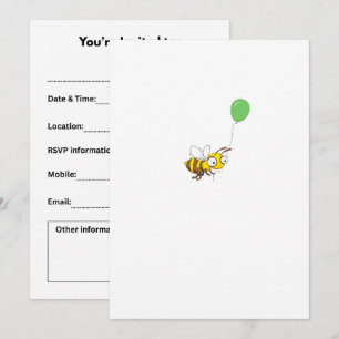 Invitation Personnaliser l'anniversaire de l'abeille bourdon
