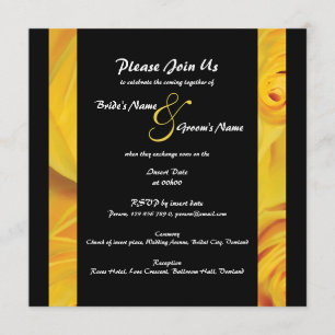 Invitation PERSONNALISER LE fiançailles mariage jaune noir