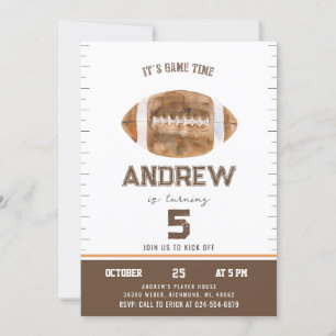 Invitation Personnaliser le football sportif Anniversaire
