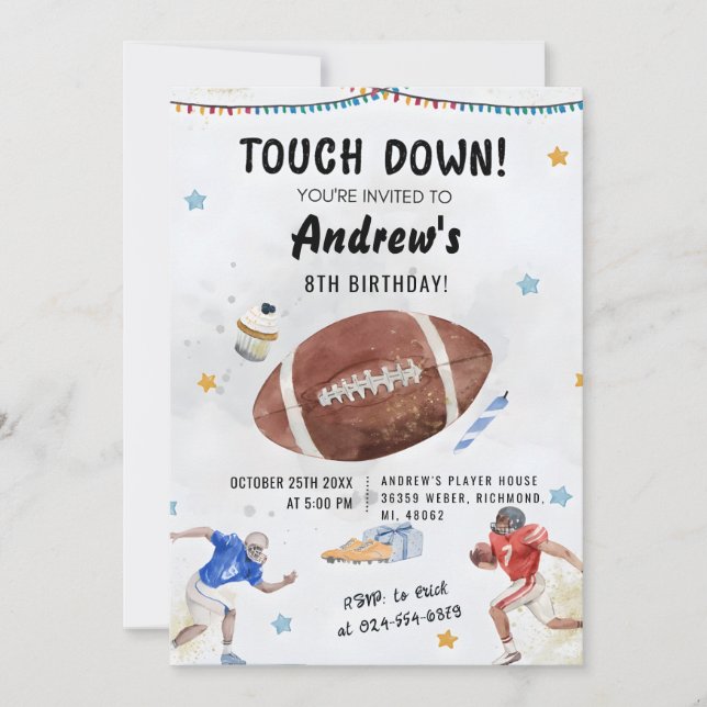 Invitation Personnaliser le football sportif Anniversaire (Devant)