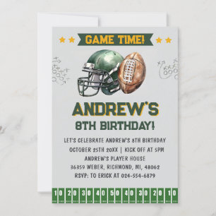 Invitation Personnaliser le football sportif Anniversaire