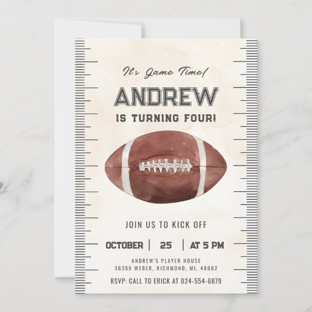 Invitation Personnaliser le football sportif Anniversaire (Devant)