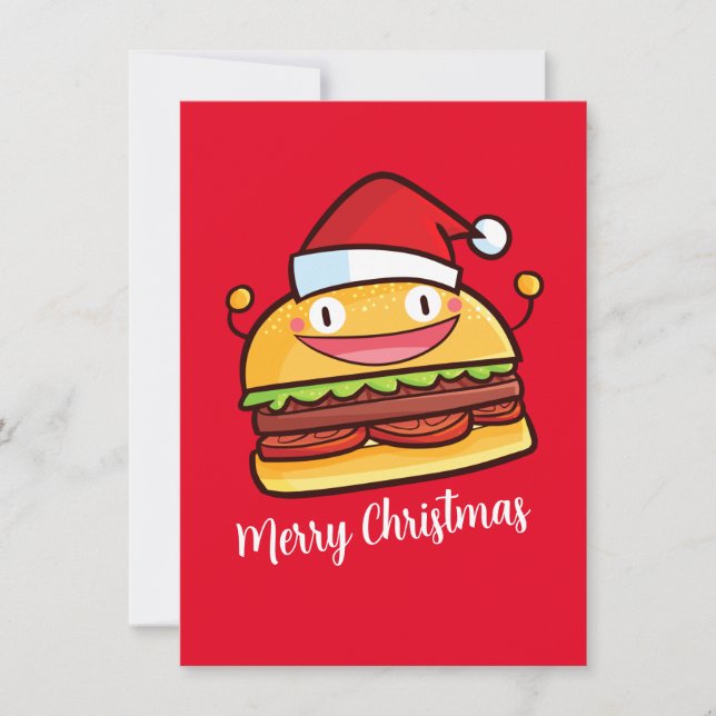 Invitation Personnaliser le hamburger de Noël mignon (Devant)