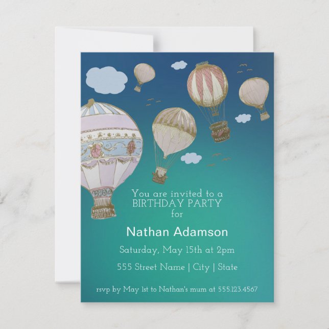 Invitation Personnaliser les ballons Whimsical Hot Air (Devant)