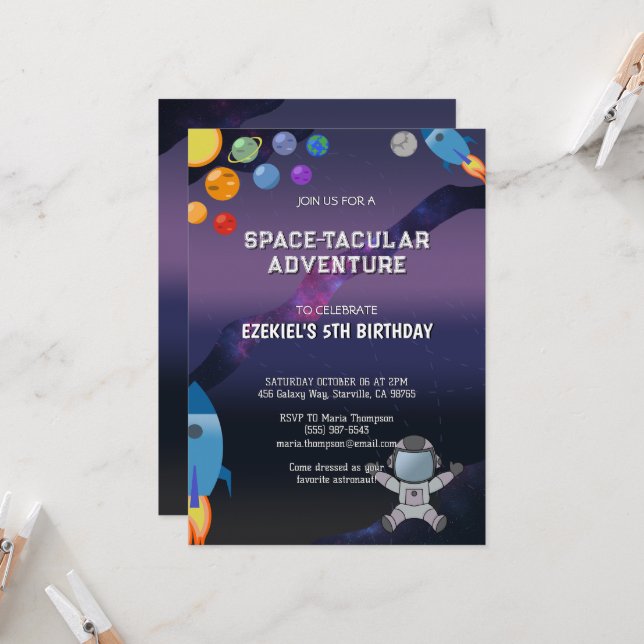 Invitation Personnaliser l'invitation d'anniversaire de l'esp (Devant/Arrière en situation)
