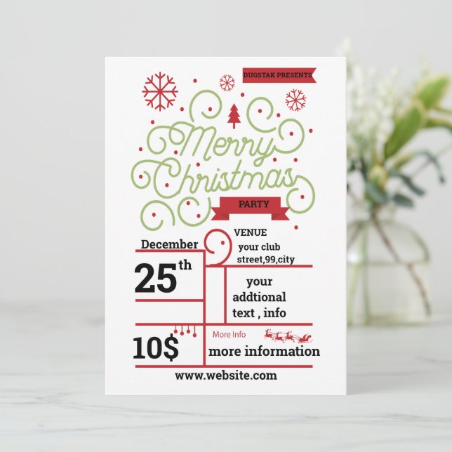 Invitation Personnaliser l'invitation de Noël Music Party (Debout devant)