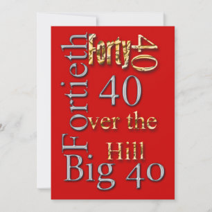 Invitation PERSONNALISER majeure de la fête du 40e anniversai