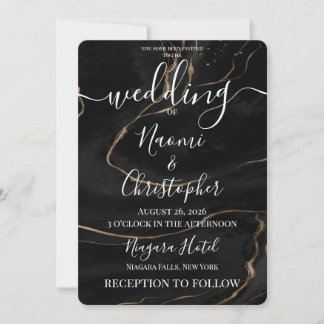 Invitation Personnaliser : Mariage à l'encre alcoolique Veine