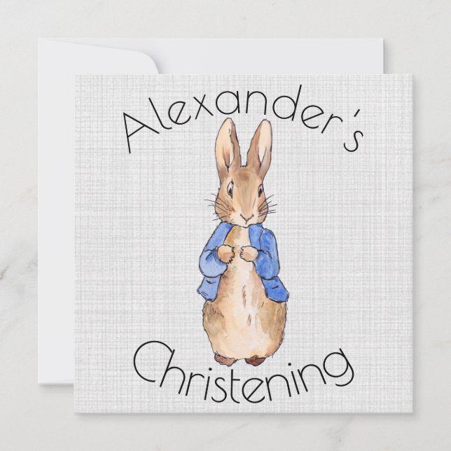 Invitation Personnaliser Pierre le lapin Christening (Devant)