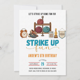 Invitation Personnaliser une fête d'anniversaire de bowling p