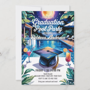 Invitation Personnaliser Vibrant Cocktail Pool Graduation Par