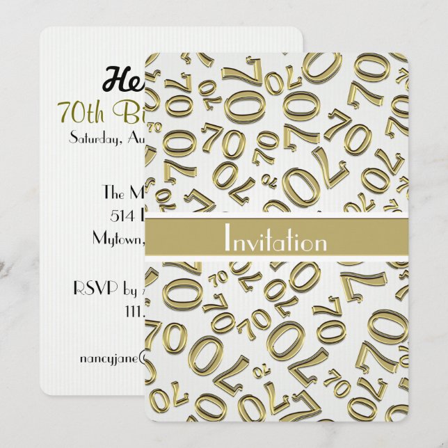 Invitation Personnalisez: 70e cérémonie des Gold and White Bi (Devant / Derrière)