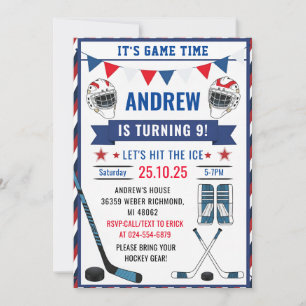 Invitation Personnalisez Joyeux Anniversaire Hockey sur Glace