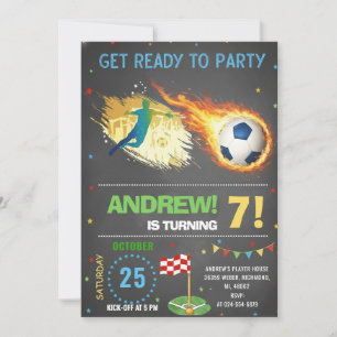 Invitation Personnalisez la fête d'anniversaire de football n