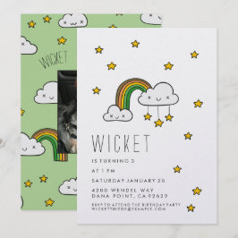 Invitation Personnalisez-Le ! Happy Green Rainbow & Stars
