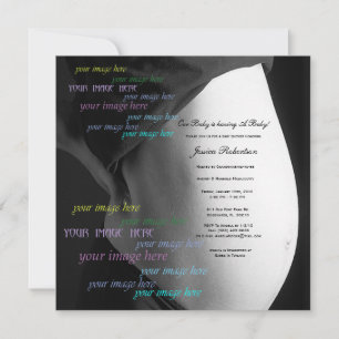 Invitation Personnalisez votre bosse de bébé et l'écriture de