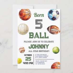 Invitation Personnel All Star Sports Anniversaire Fête Invita