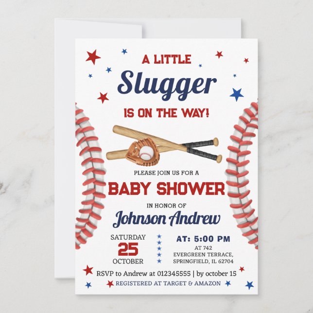 Invitation Personnel C'est Un Baby shower de baseball de spor (Devant)