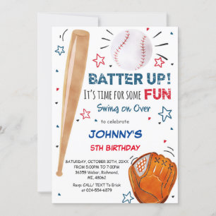 Invitation personnelle de baseball Anniversaire