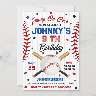 Invitation personnelle de baseball Anniversaire